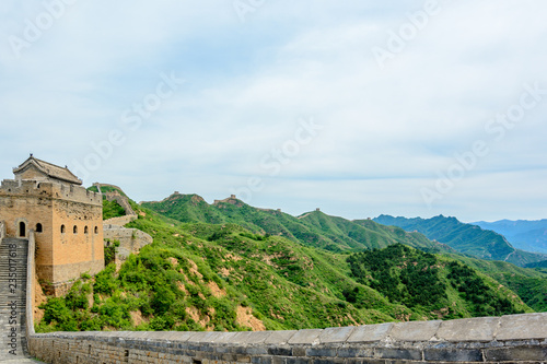 A View of The Great Wall of China as it Bends its way through the Jinshanling Mountains
