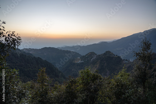 Himalayas sunset in mountains