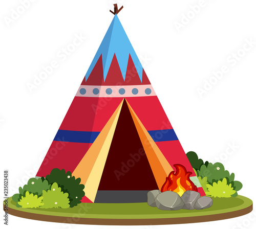 A colourful teepee tent