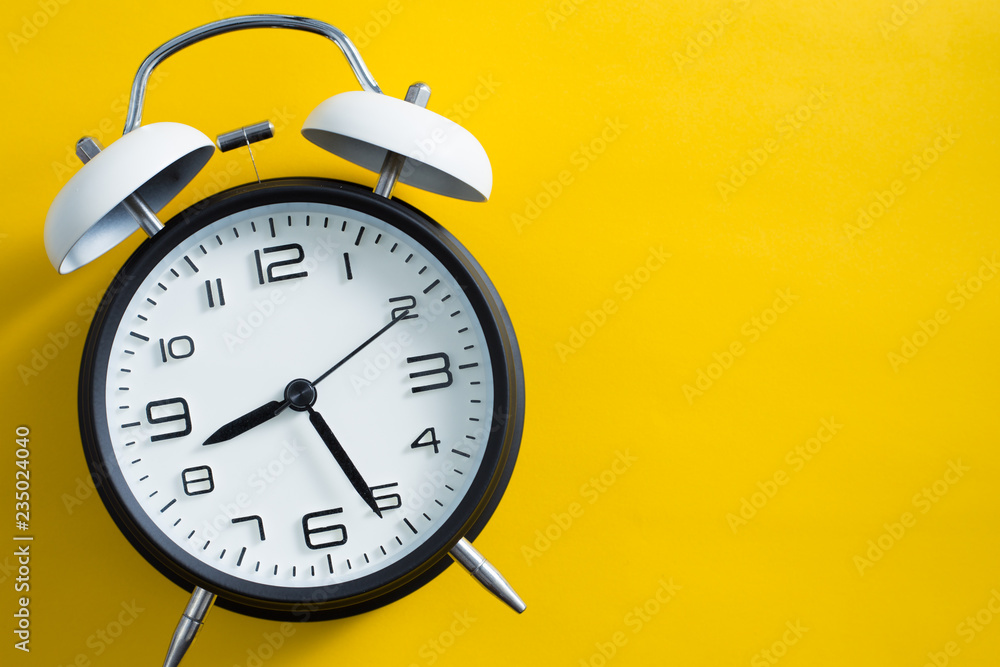 Alarm Clock With Yellow Background Alarm Clock With Yellow Background
