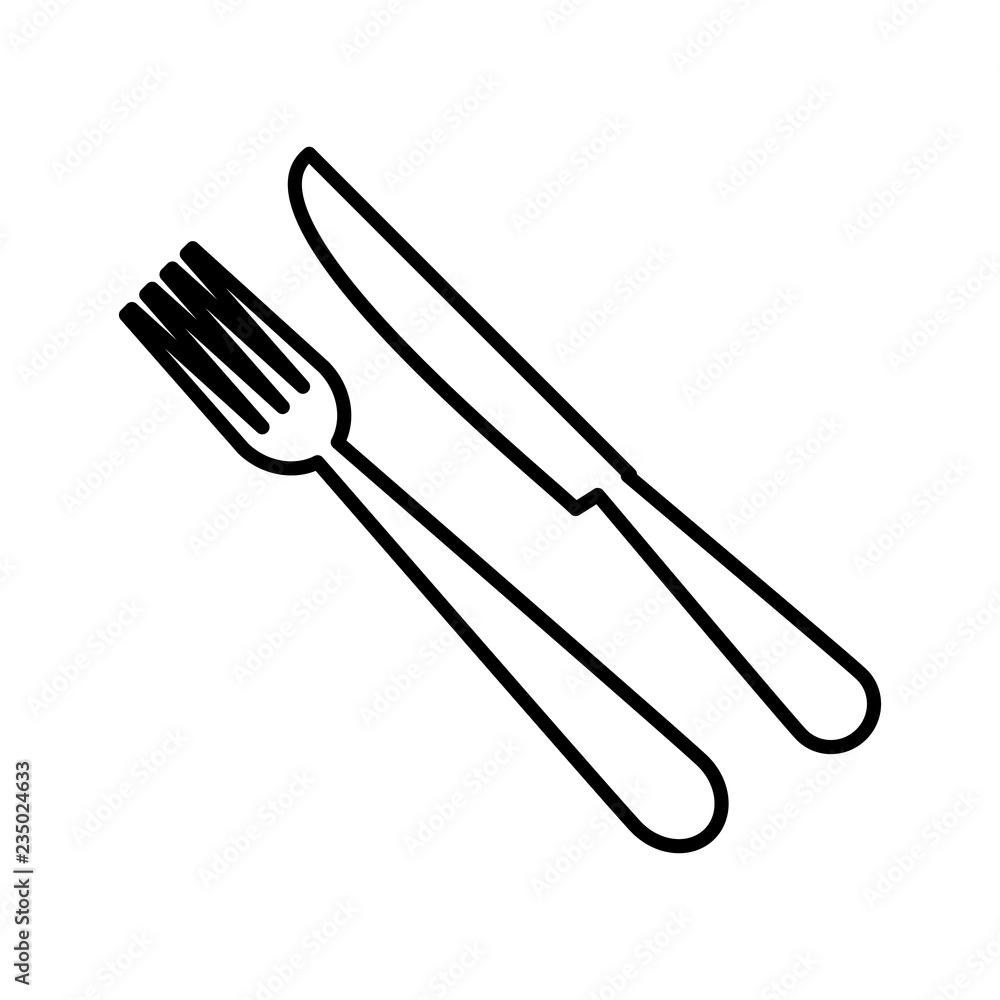 kitchen fork with knife isolated icon kitchen fork with knife isolated icon