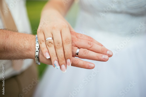 hands of bride and groom