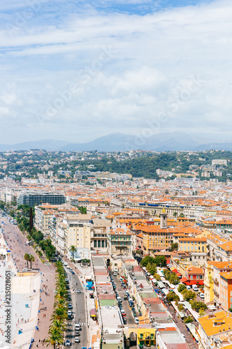 Houses and buildings of the old town of Nice, France from Castle Hill