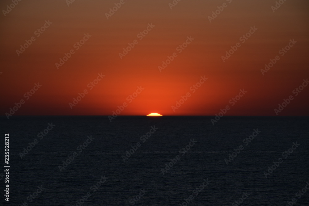 Sunset on the beach Punta del este