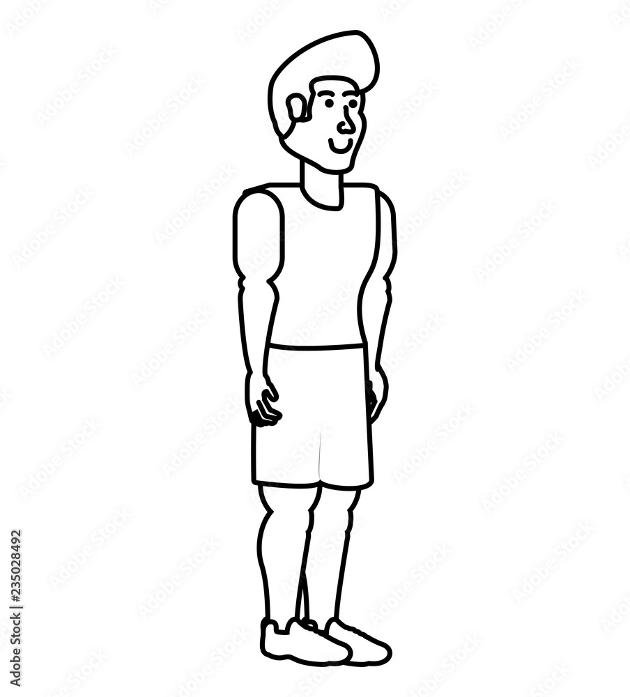young athletic man avatar character young athletic man avatar character