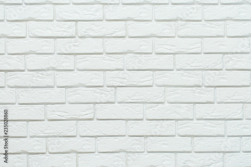 White brick wall, artificial brick painted white