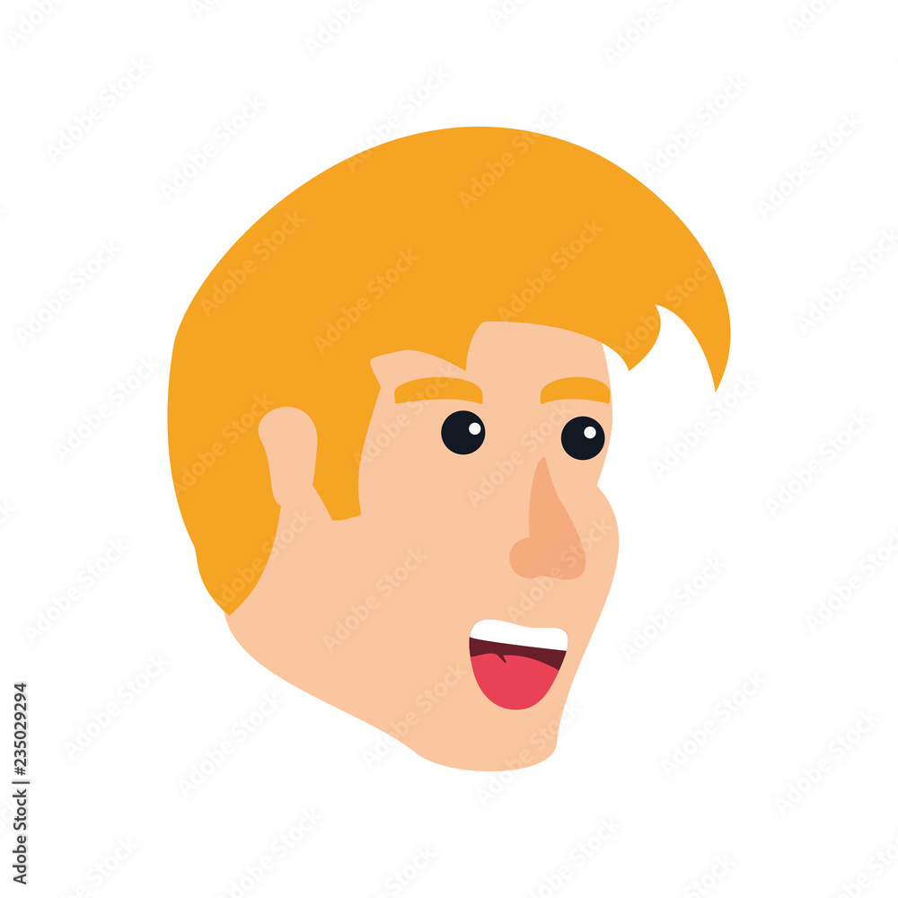 head of young man avatar character head of young man avatar character