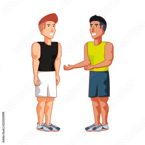 young athletic men avatar character