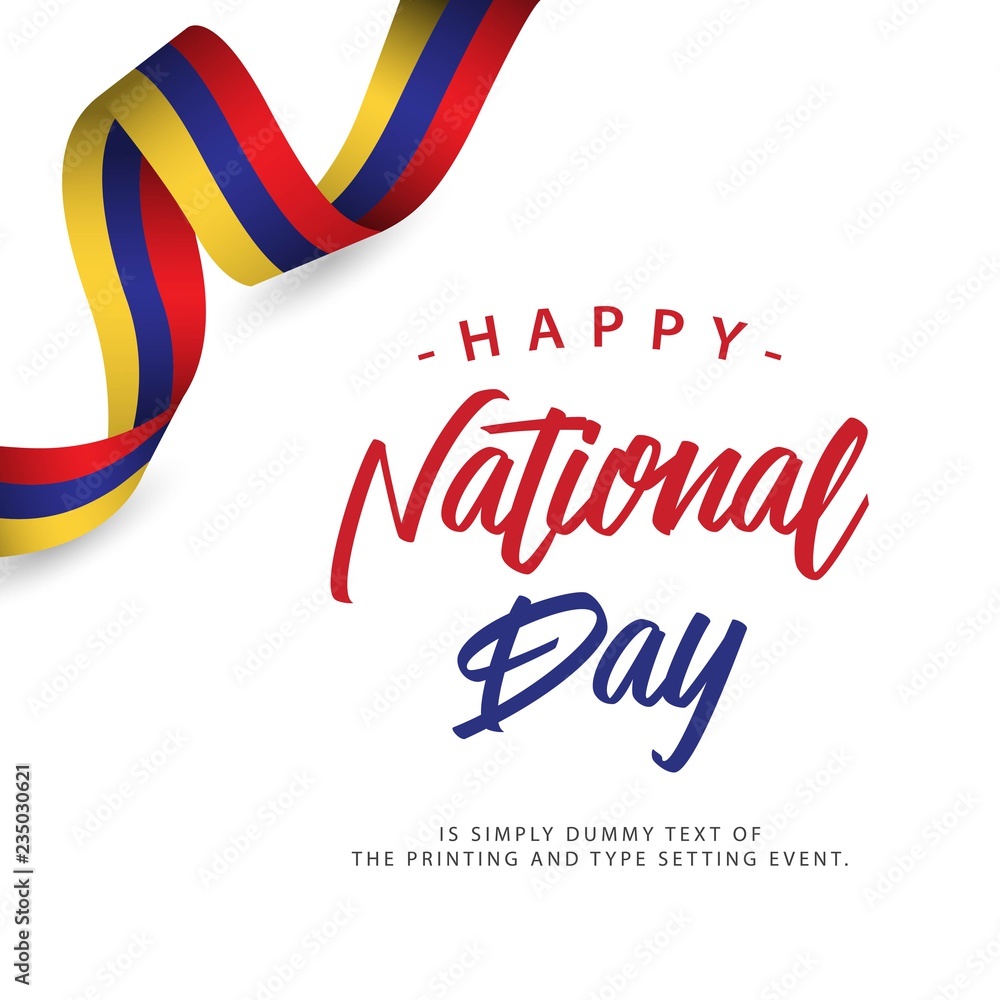 Obraz premium Happy Columbia National Day Vector Template Design Illustration