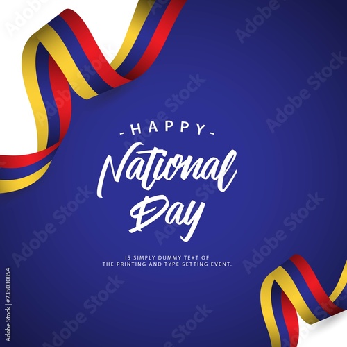 Happy Columbia National Day Vector Template Design Illustration