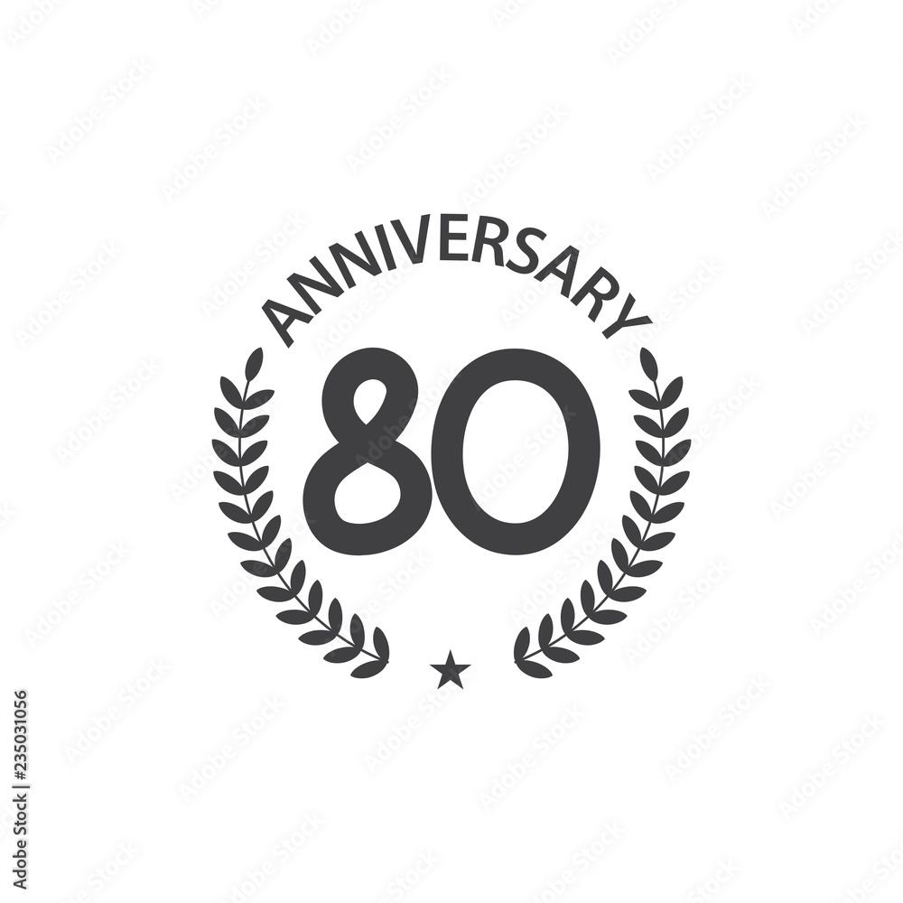 80 Year Anniversary Vector Template Design Illustration 80 Year Anniversary Vector Template Design Illustration