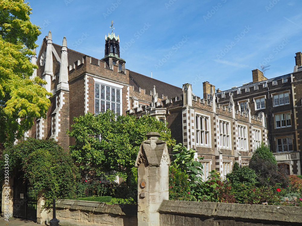 LONDON - SEPTEMBER 2016:  Middle Temple Hall, originating in the 1500s,  is in the historic area where London's barristers have gathered since medieval times.