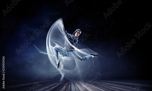 Dance is her passion. mixed media