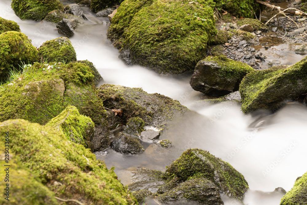 Flowing motion of Waterfall Flowing motion of Waterfall