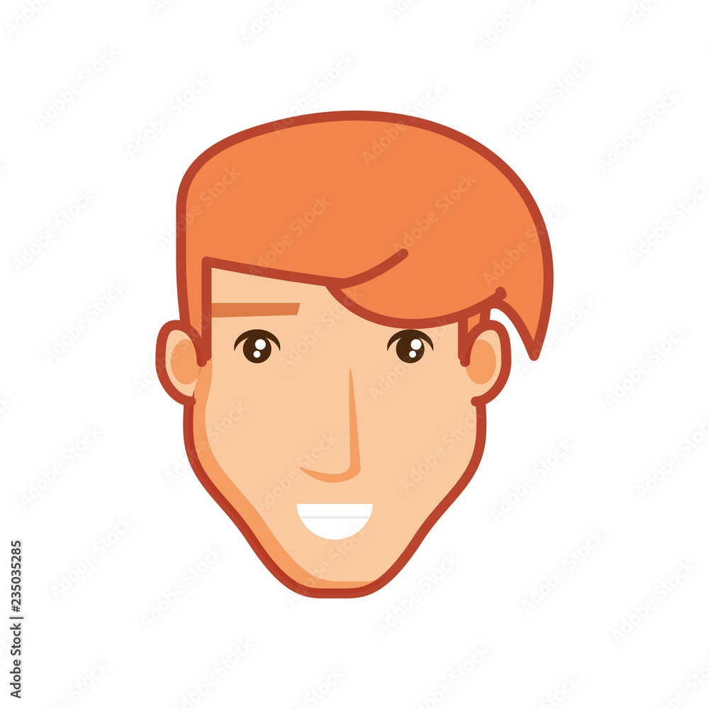 head of young man avatar character head of young man avatar character