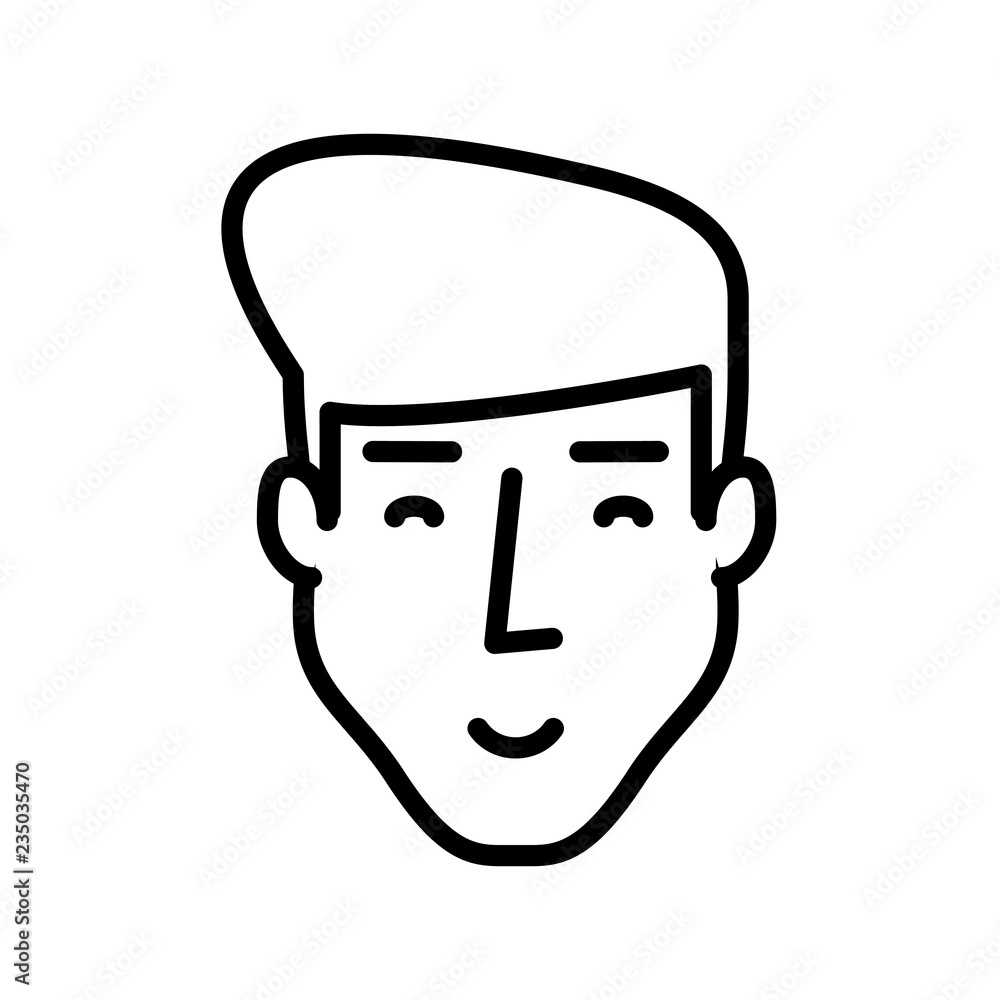 head of young man avatar character head of young man avatar character