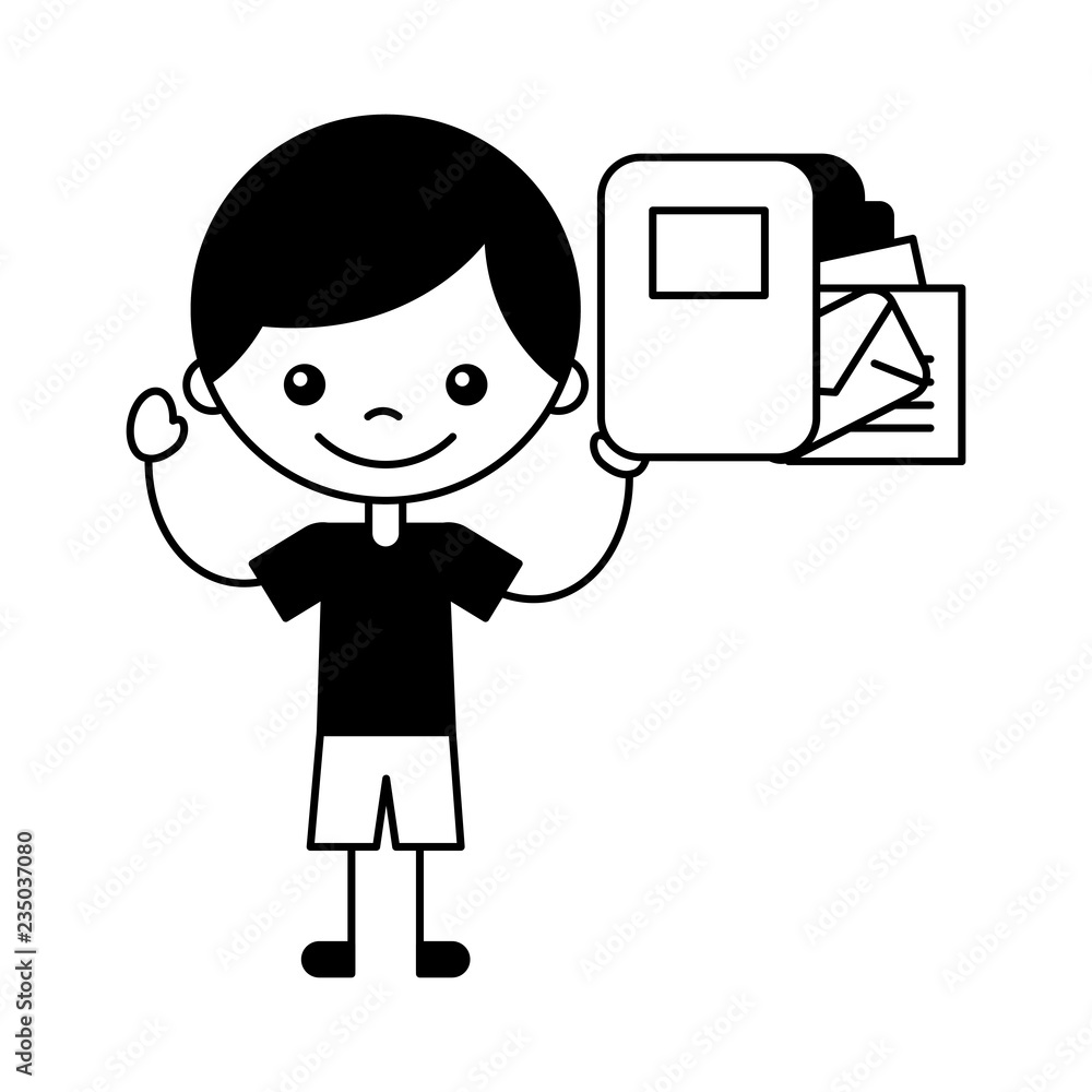 boy holding folder envelope and papers boy holding folder envelope and papers