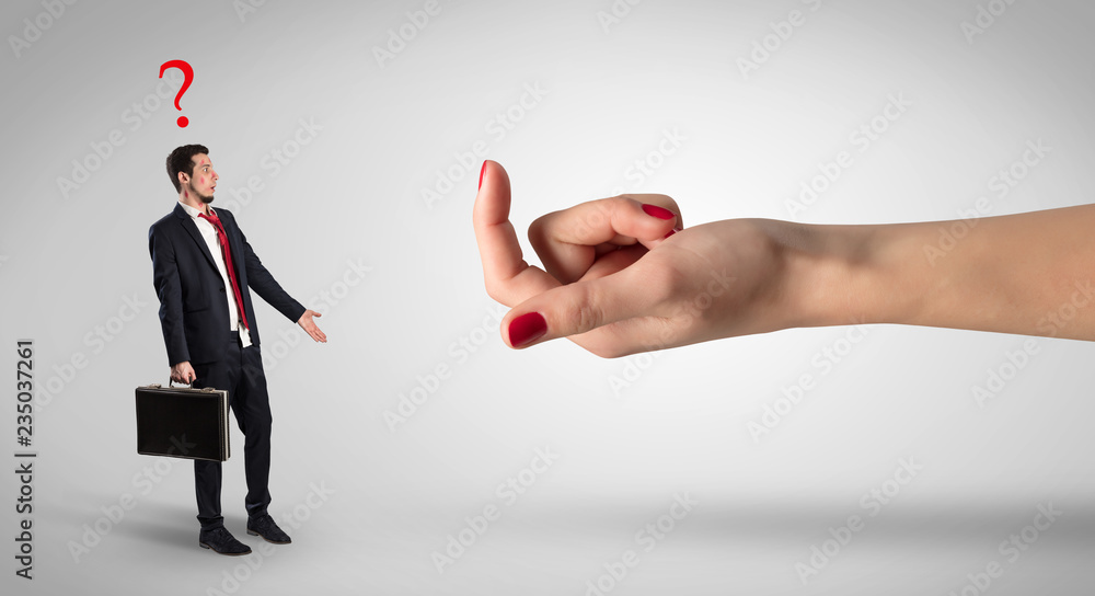 Businessman in an affair with kisses on his face and question concept
Businessman in an affair with kisses on his face and question concept
