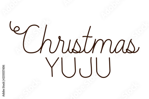 merry christmas label isolated icon