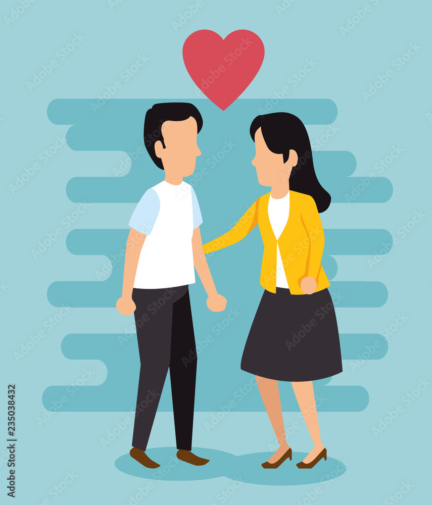 couple together with heart symbool of love couple together with heart symbool of love
