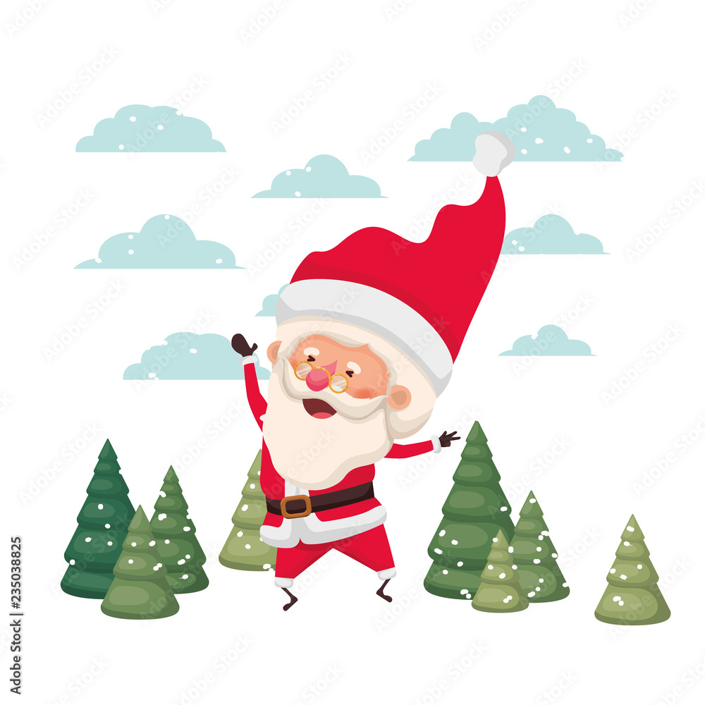 santa claus moving and christmas trees avatar character Stock Vector Image   Art  Alamy