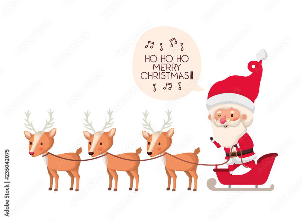 santa claus on sleigh with reindeer avatar character santa claus on sleigh with reindeer avatar character