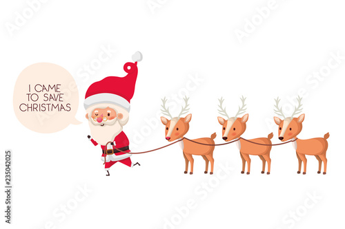 santa claus with reindeer avatar character