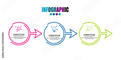 simple infographic timeline with thin line arrow