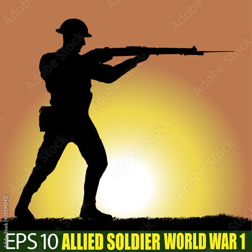 Wolrd War one Allied Soldier silhouette.