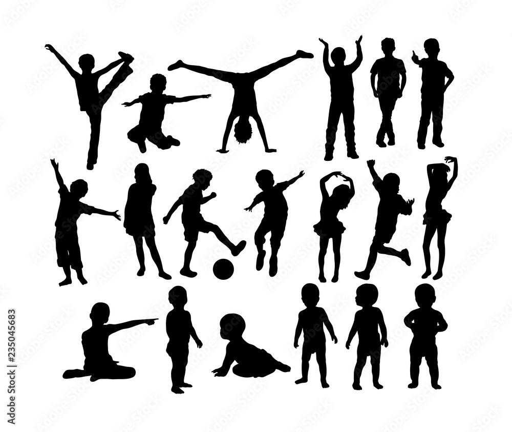 Baby and Kid Silhouettes, art vector design Baby and Kid Silhouettes, art vector design