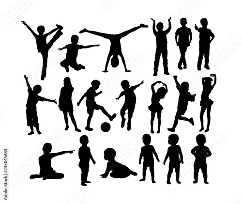 Baby and Kid Silhouettes, art vector design