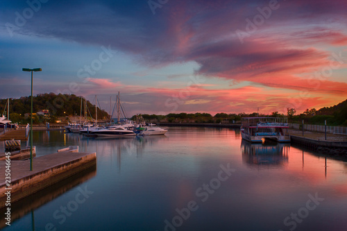 Beautiful sunset, Bahia Chahue. Huatulco, Oaxaca, Mexico. Located east of Bahia Tangolunda.