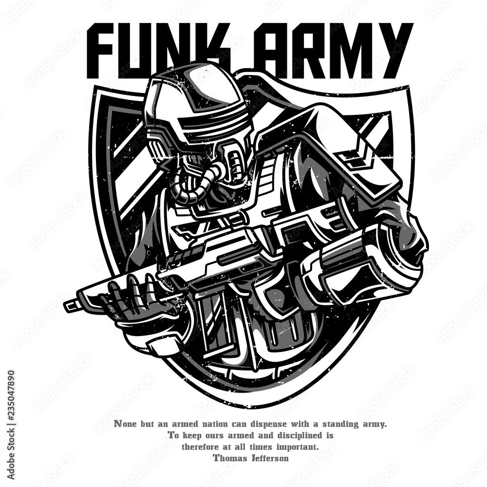 Funk Army Black n White Illustration