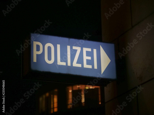 German Polizei sign, indicating a police station