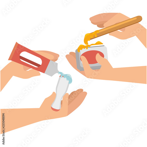 hands using depilatory products