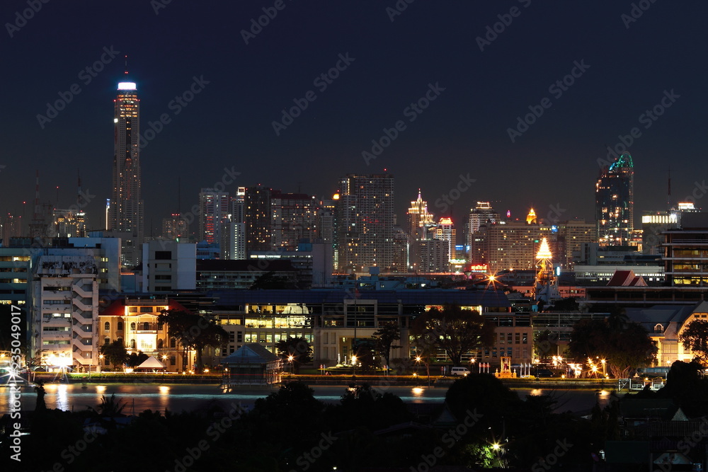 Bangkok cityscape. Bangkok night view in the business district at