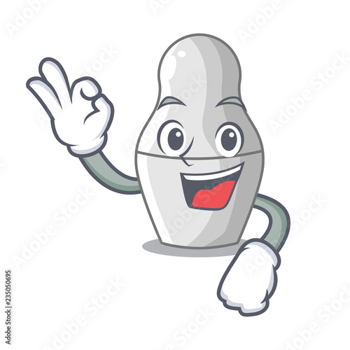 Okay unpainted nested Russian dolls on cartoon