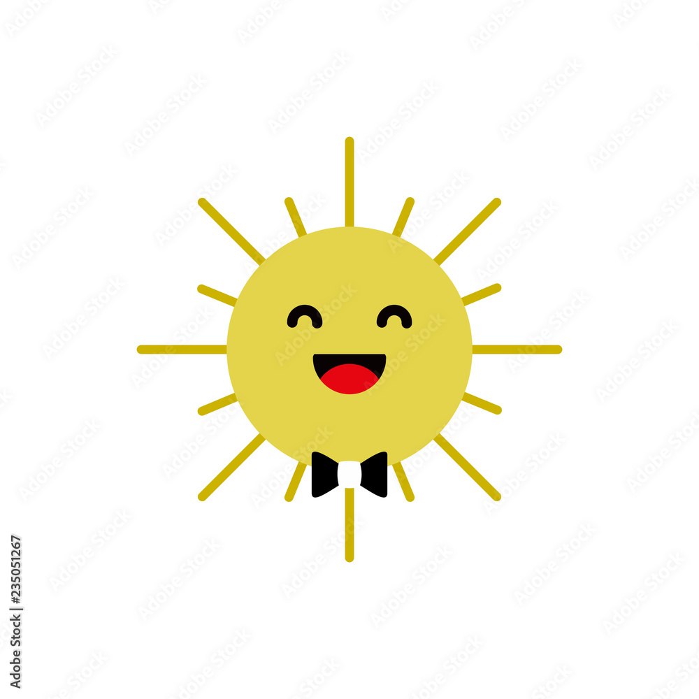 sun emoticon child cute vector illustration concept design sun emoticon child cute vector illustration concept design
