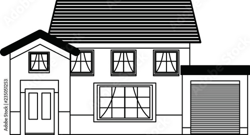 Monochrome Western style house outline