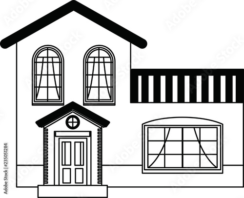 Monochrome Western style house outline
