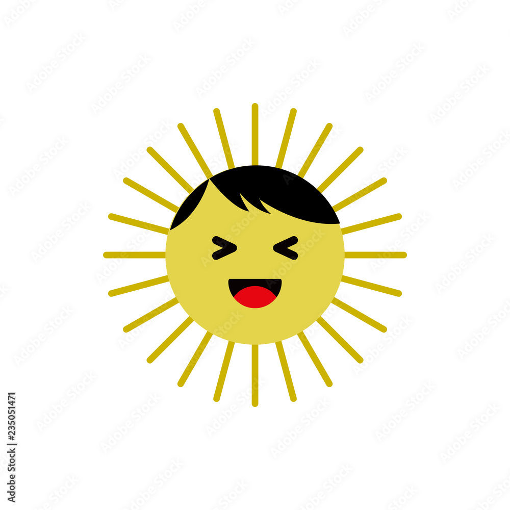 sun emoticon child cute vector illustration concept design sun emoticon child cute vector illustration concept design