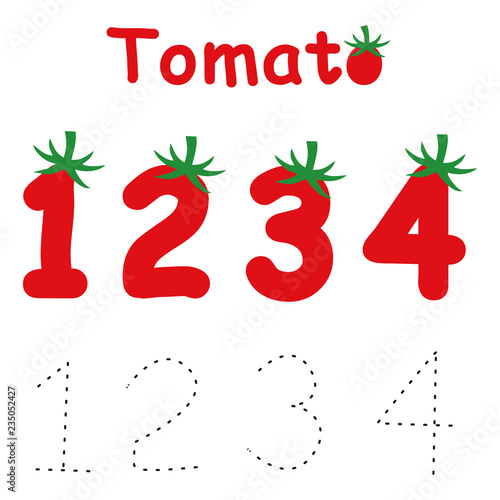 tomatoes vegetables cartoon numbering for kids education