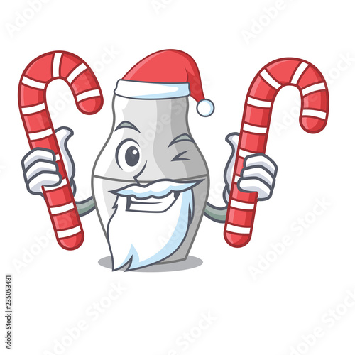 Santa with candy nesting doll russian matryoshka on mascot