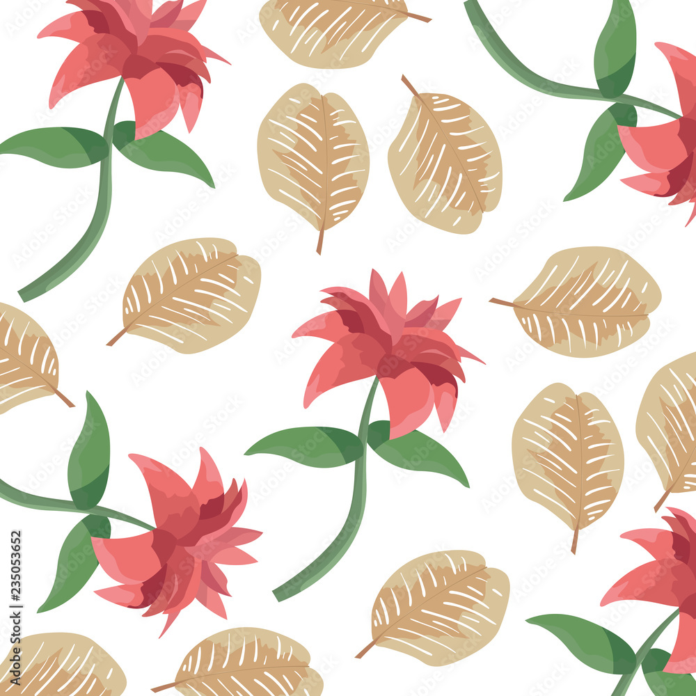 flowers leaves decoration pattern background flowers leaves decoration pattern background
