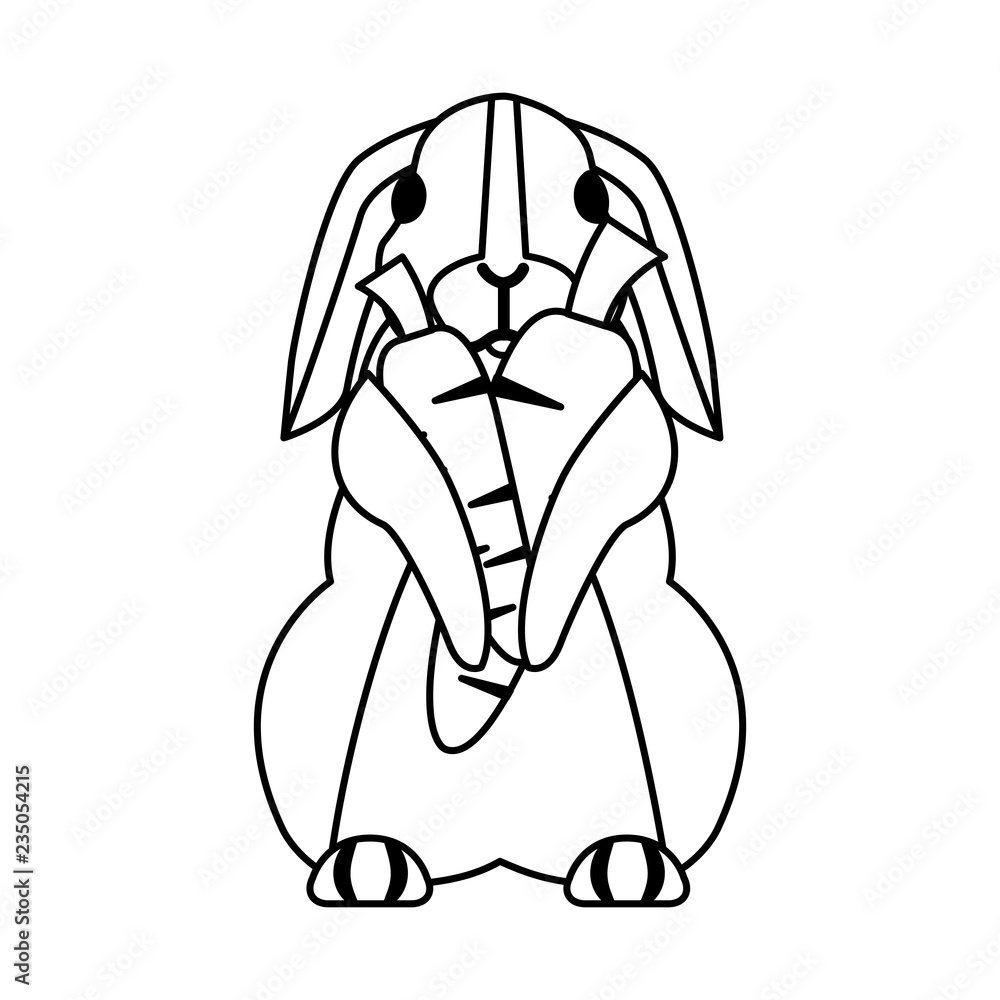 Obraz premium cute rabbit on white background