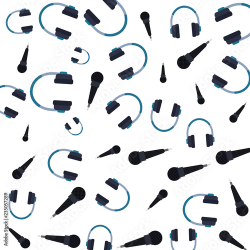 earphones and microphones audio pattern