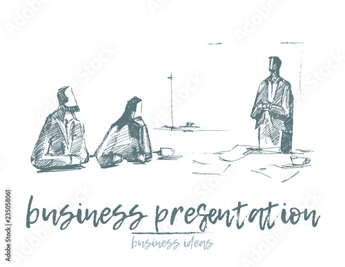Business presentation a meeting a teamwork vector