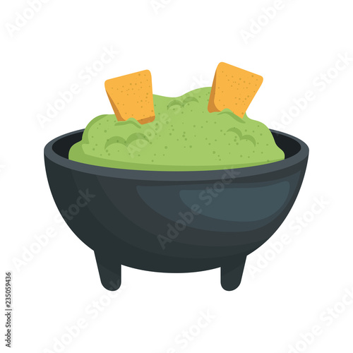 guacamole with nachos mexican food