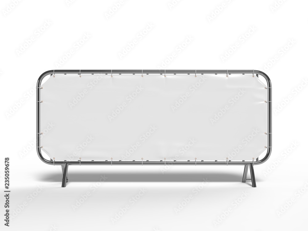 Blank crowd barrier cover and banner Cover for branding or event. 3d render illustration. Blank crowd barrier cover and banner Cover for branding or event. 3d render illustration.