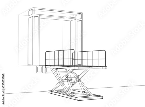 Dock leveler concept. Vector